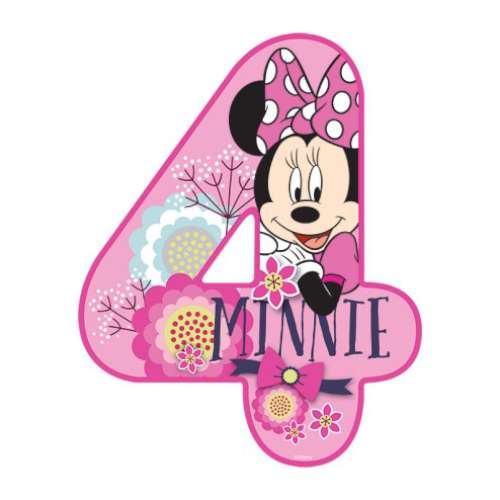 Minnie Mouse Number 4 Edible Icing Image - Click Image to Close